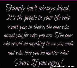 Not Blood Family Quotes And Sayings. QuotesGram