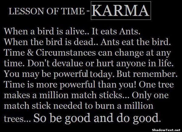 Generator   powerful  Lesson  Quote  KARMA karma QuotesAndSayings on Time quotes  of